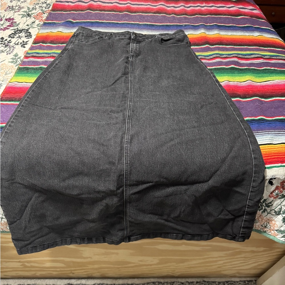 Classic Gray Denim Skirt